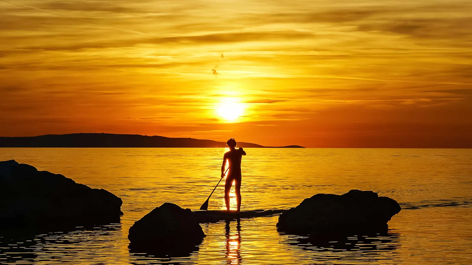 Stand up paddle at sunset